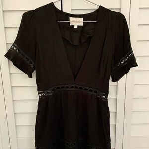 Stone Cold Fox Black Midi Dress Size 2 With Eyelets